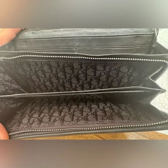 CHRISTIAN DIOR LADY DIOR CHAIN WALLET 100%AUTHENTIC VERY GOOD USED CONDITION EUC - Picture 9 of 16
